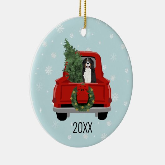 Bernese Mountain Dog kerstmis Keramisch Ornament (Rechts)