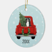 Bernese Mountain Dog kerstmis Keramisch Ornament (Links)