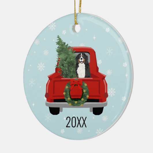 Bernese Mountain Dog kerstmis Keramisch Ornament (Links)