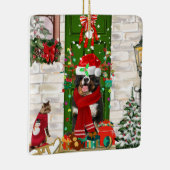 Bernese Mountain Dog Kerstmis Keramisch Ornament (Rechts)