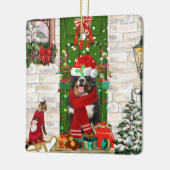 Bernese Mountain Dog Kerstmis Keramisch Ornament (Links)