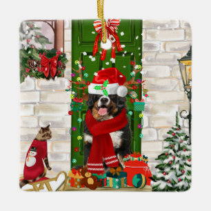 Bernese Mountain Dog Kerstmis Keramisch Ornament