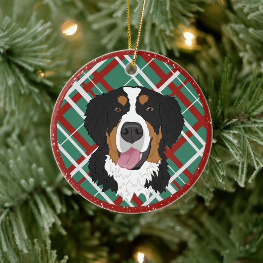Bernese Mountain Dog Kerstmis Keramisch Ornament (Boom)