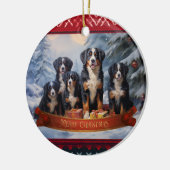 Bernese Mountain Dog Kerstmis Keramisch Ornament (Links)