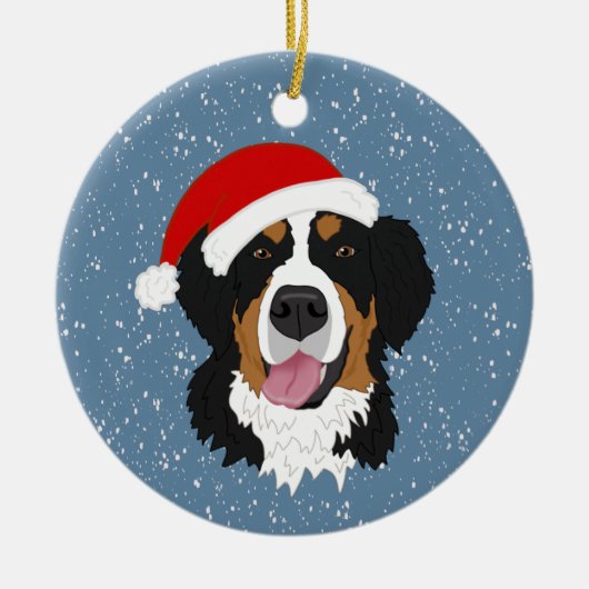 Bernese Mountain Dog Kerstmis Keramisch Ornament (Voorkant)
