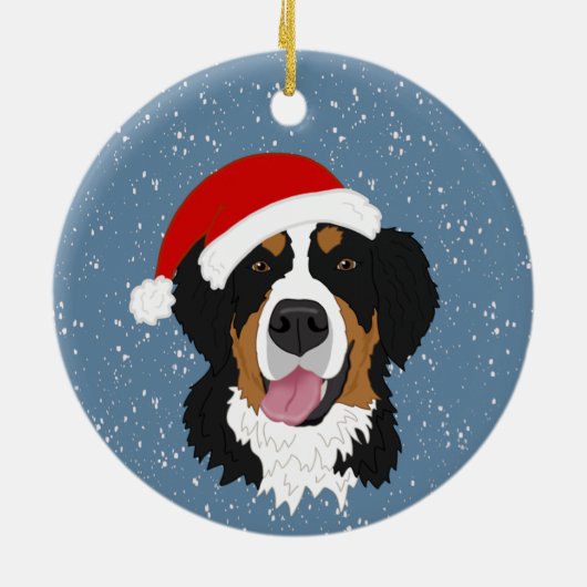 Bernese Mountain Dog Kerstmis Keramisch Ornament (Achterkant)