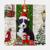 Bernese Mountain Dog Kerstmis Keramisch Ornament (Achterkant)