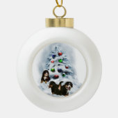 Bernese Mountain Dog Kerstmis Keramische Bal Ornament (Voorkant)