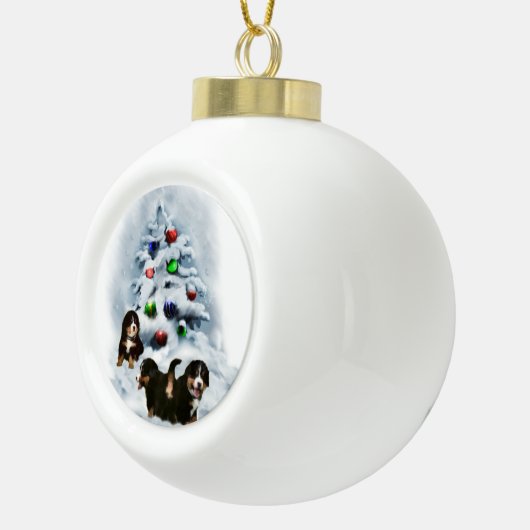 Bernese Mountain Dog Kerstmis Keramische Bal Ornament (Rechts)