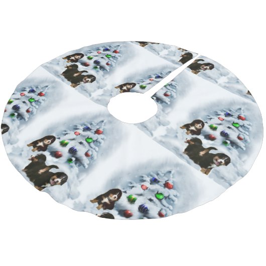 Bernese Mountain Dog Kerstmis Kerstboom Rok (Gekanteld)