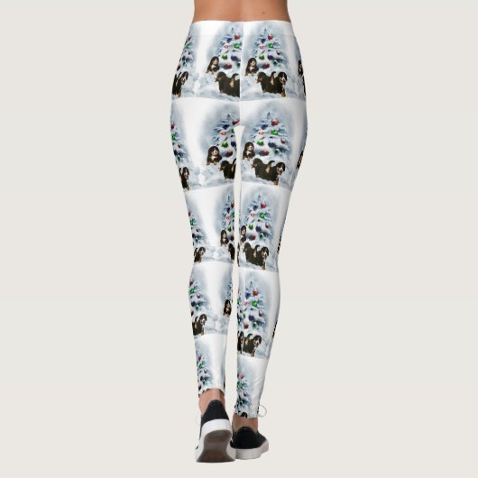 Bernese Mountain Dog Kerstmis Leggings (Achterkant)