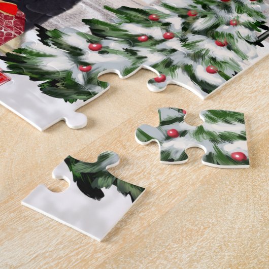 Bernese Mountain Dog Kerstmis Legpuzzel (Zijkant)