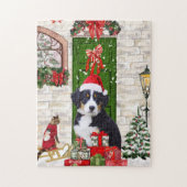 Bernese Mountain Dog Kerstmis Legpuzzel (Verticaal)