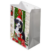 Bernese Mountain Dog Kerstmis Medium Cadeauzakje (Achterkant Gekanteld)