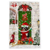 Bernese Mountain Dog Kerstmis Medium Cadeauzakje (Voorkant)