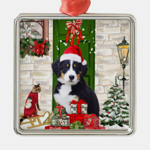 Bernese Mountain Dog Kerstmis Metalen Ornament