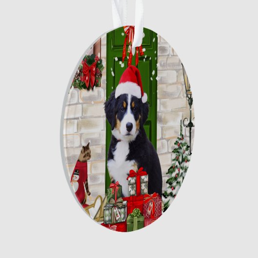 Bernese Mountain Dog Kerstmis Ornament (voorkant)