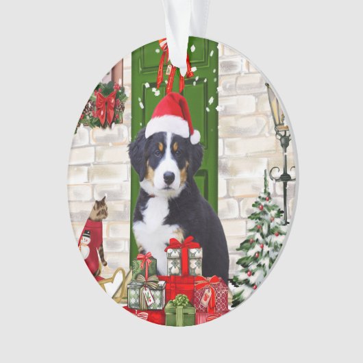 Bernese Mountain Dog Kerstmis Ornament (voorkant)