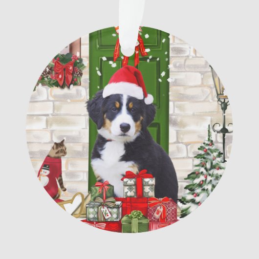 Bernese Mountain Dog Kerstmis Ornament (voorkant)