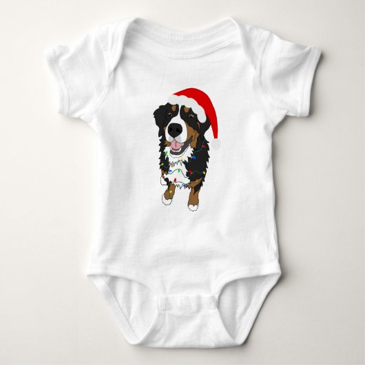 Bernese Mountain Dog Kerstmis Romper (Voorkant)
