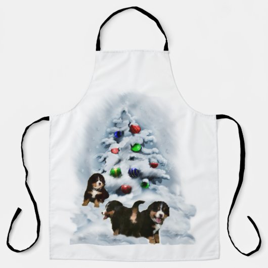 Bernese Mountain Dog Kerstmis Schort (Voorkant)