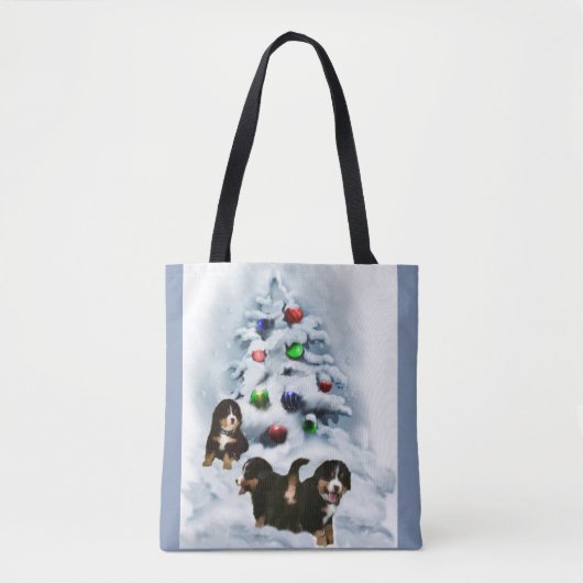 Bernese Mountain Dog Kerstmis Tote Bag (Voorkant)