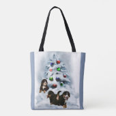 Bernese Mountain Dog Kerstmis Tote Bag (Achterkant)