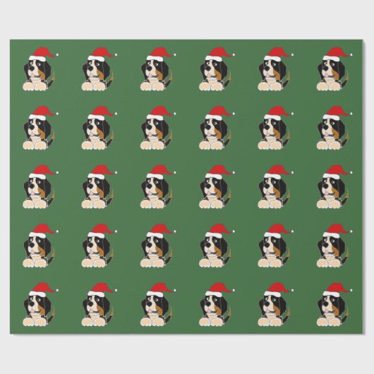 Bernese Mountain Dog-kerstpapier Cadeaupapier (Vlak)