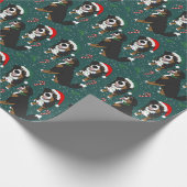 Bernese Mountain Dog-kerstpapier Cadeaupapier (Hoek)