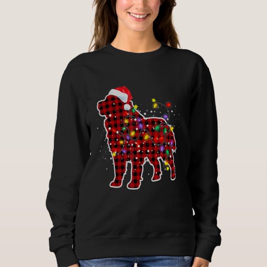 Bernese Mountain Dog-kerstpyjama Santa Hat X Trui (Voorkant)