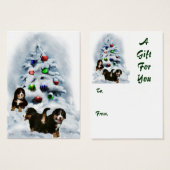 Bernese Mountain Dog-kersttags Visitekaartjes (Voorkant /achterkant)
