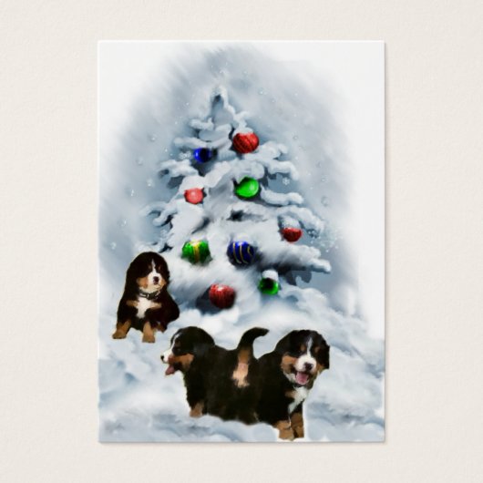 Bernese Mountain Dog-kersttags Visitekaartjes (Voorkant)