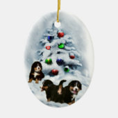 Bernese Mountain Dog-kerstversiering Keramisch Ornament (Voorkant)