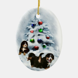 Bernese Mountain Dog-kerstversiering Keramisch Ornament