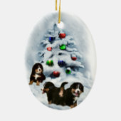 Bernese Mountain Dog-kerstversiering Keramisch Ornament (Achterkant)