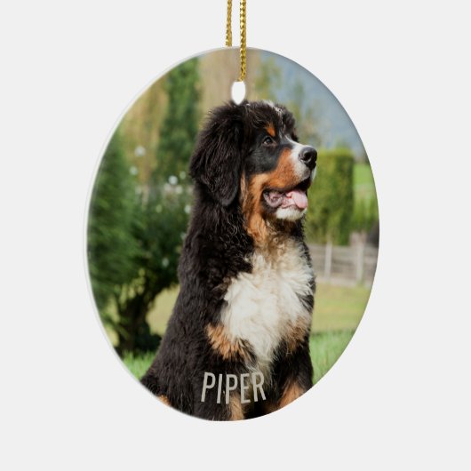Bernese Mountain Dog-kerstversiering Keramisch Ornament (Rechts)