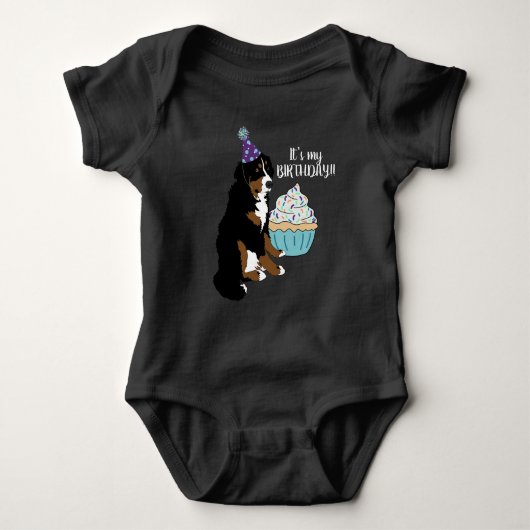 Bernese Mountain Dog Kids Birthday Romper (Voorkant)