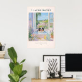 Bernese Mountain Dog Kunstprint Monet Stijl Bloemr Poster (Thuiskantoor)