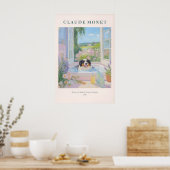 Bernese Mountain Dog Kunstprint Monet Stijl Bloemr Poster (Keuken)