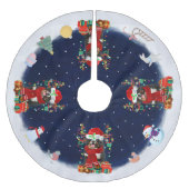 Bernese Mountain Dog Laat het sneeuwen Kerstboom Rok (Voorkant)