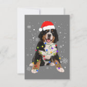 Bernese Mountain Dog licht kerstmis op Bedankkaart (Voorkant)