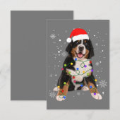 Bernese Mountain Dog licht kerstmis op Bedankkaart (Voorkant / Achterkant)