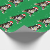 Bernese Mountain Dog licht kerstmis op Cadeaupapier (Hoek)