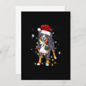 Bernese Mountain Dog licht kerstmis op Kaart (Voorkant / Achterkant)