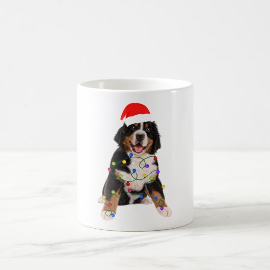 Bernese Mountain Dog licht kerstmis op Koffiemok (Center)