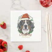 Bernese Mountain Dog licht kerstmis op Servet (Insitu)