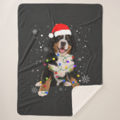 Bernese Mountain Dog licht kerstmis op Sherpa Deken (Voorkant)