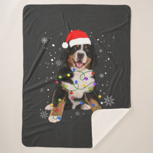 Bernese Mountain Dog licht kerstmis op Sherpa Deken