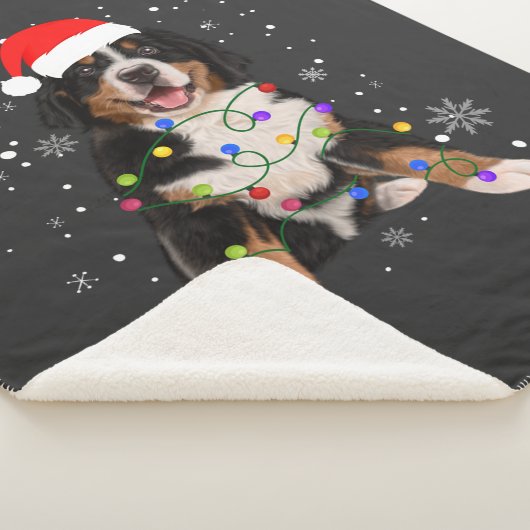 Bernese Mountain Dog licht kerstmis op Sherpa Deken (3/4)