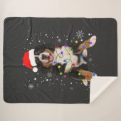 Bernese Mountain Dog licht kerstmis op Sherpa Deken (Voorkant (horizontaal))